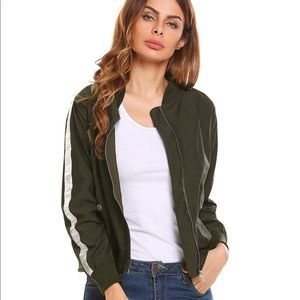 Classic Contrast Color Short Bomber Biker Jacket